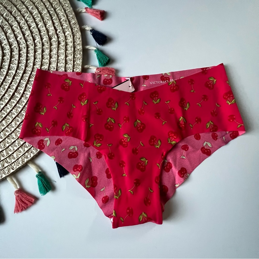 Victoria's Secret No Show Cheekster Panty Red Cherries NEW